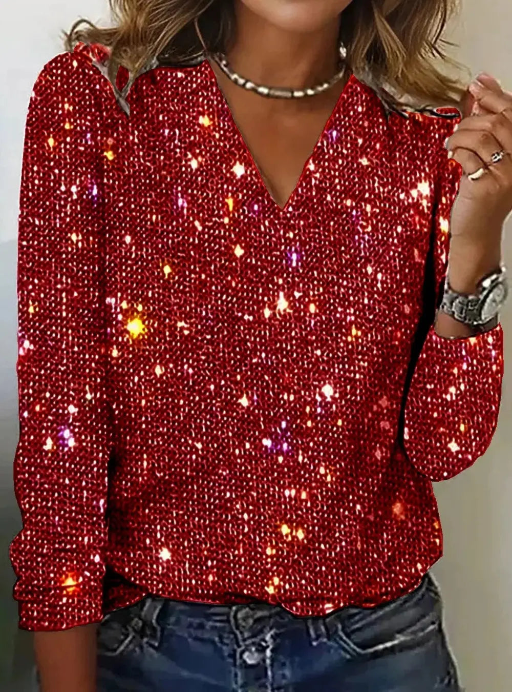 Linda Dames Pailletten Top - VIQA© NEDERLAND