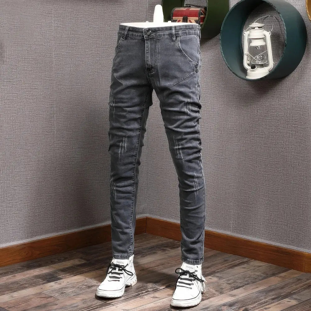 Heren Slim Stretch Retro Jeans VIQA© NEDERLAND