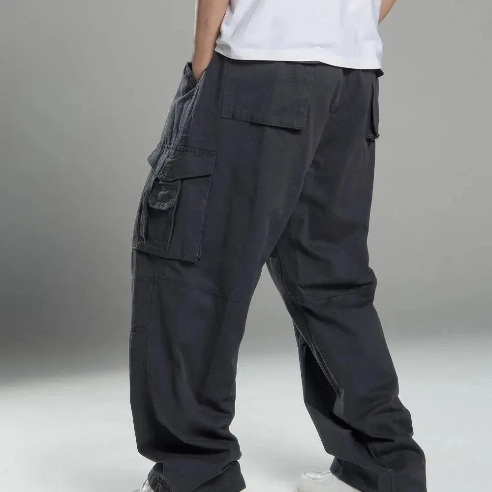 Heren Losse Cargo Broek Met Verstelbare Tailleband VIQA© NEDERLANDDonkergrijs-XXL