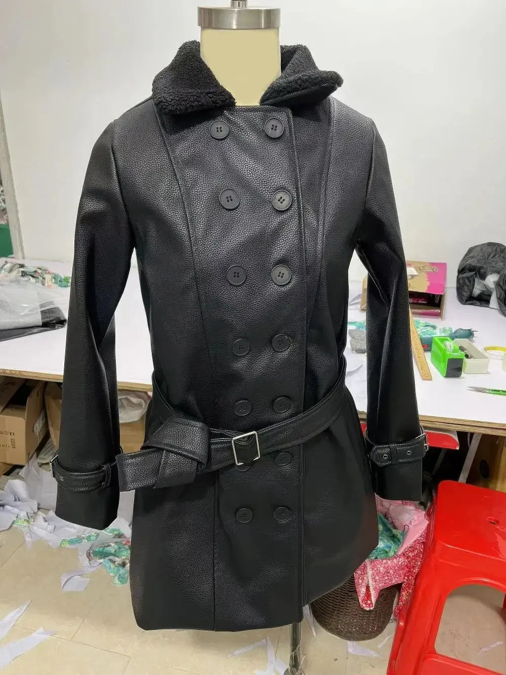 Lange Windjackjas Van Zacht Leer Voor Dames VIQA© NEDERLAND