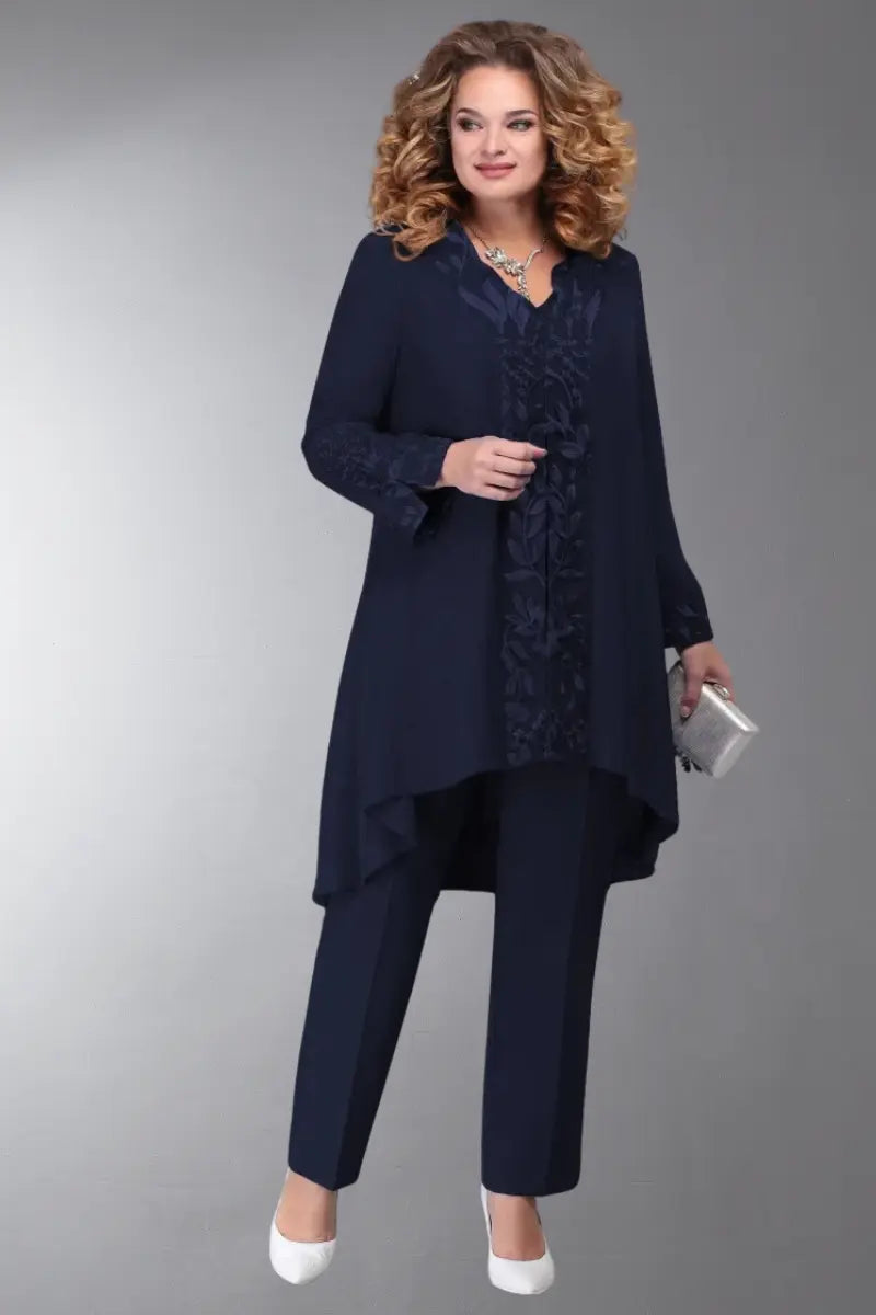 Olivia 3-Delig Chiffon Bruidsjurk Pak Voor Dames VIQA© NEDERLANDZwart-3XL