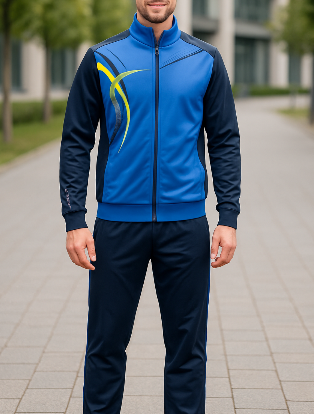 Heren Sportkleding Set, Twee-Delige Jas Met Rits En Broek, Casual Print Jogging Sport Outfit | VIQA VIQA© NEDERLAND