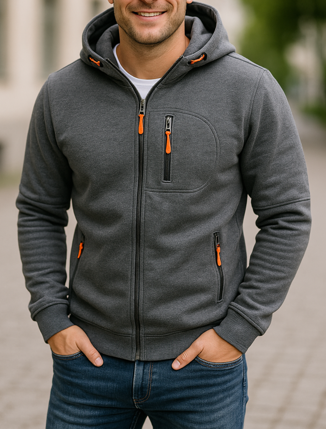 Heren rits Hoodie, Casual Sweatshirt Met Lange Mouwen, Winterjas | VIQA VIQA© NEDERLAND