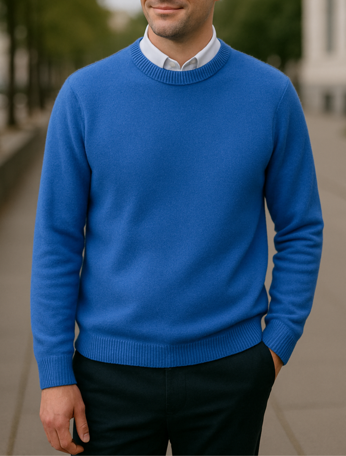 Kasjmier Trui Voor Heren, Trui Met Ronde Hals, Losvallende Gebreide Top, Winter Casual Warme Kleding | VIQA VIQA© NEDERLAND