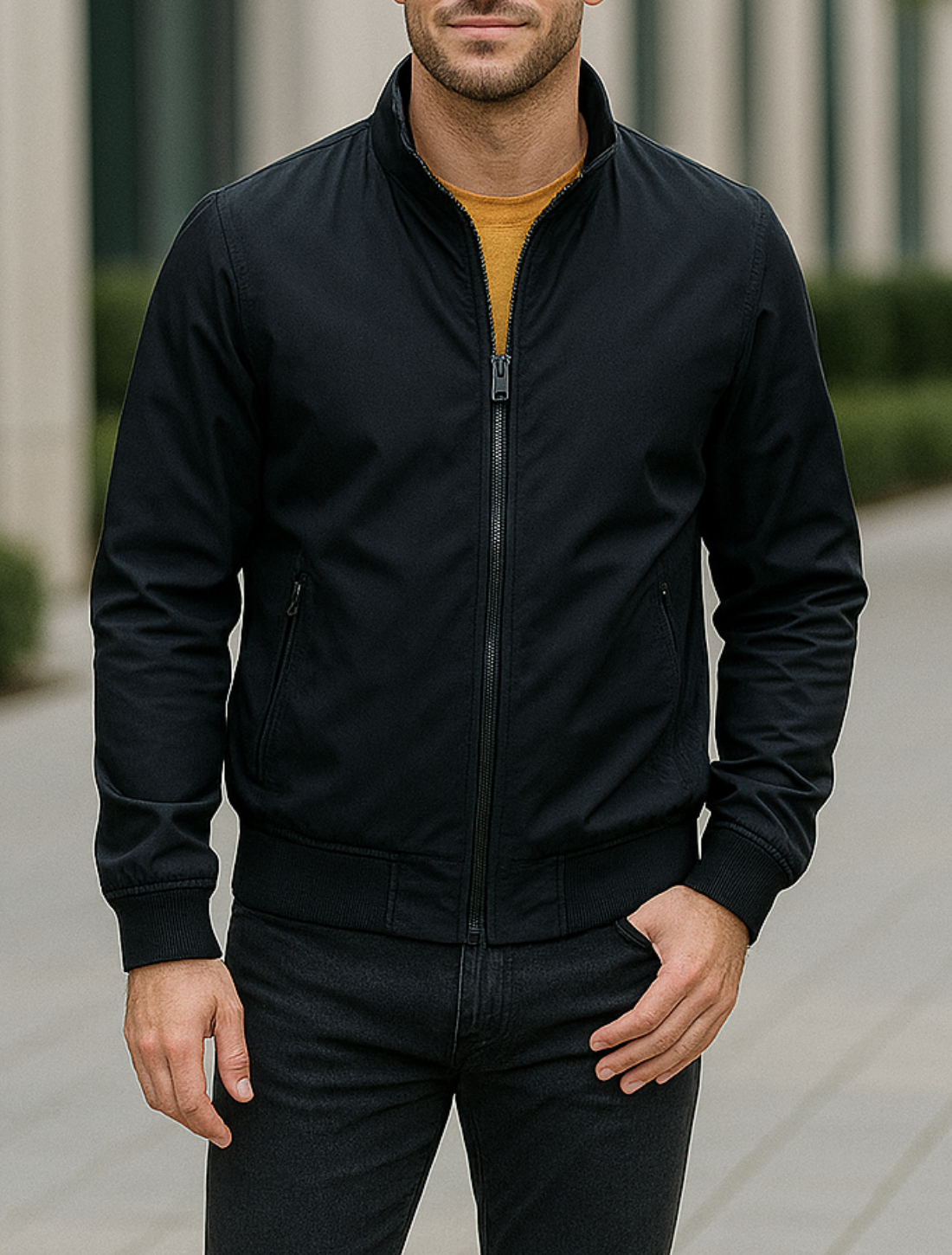 Bomberjack Voor Heren, Effen Slim Pasvorm Casual Bomberjack, Herfstjas Met Opstaande Kraag | VIQA VIQA© NEDERLAND