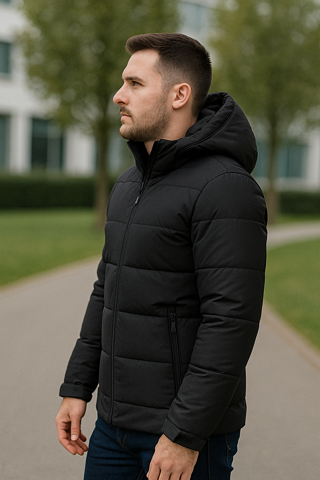 Heren Donsjack, Dik Warm Capuchonjack, Lichtgewicht Casual Winter Wit Eendendons | VIQA VIQA© NEDERLAND