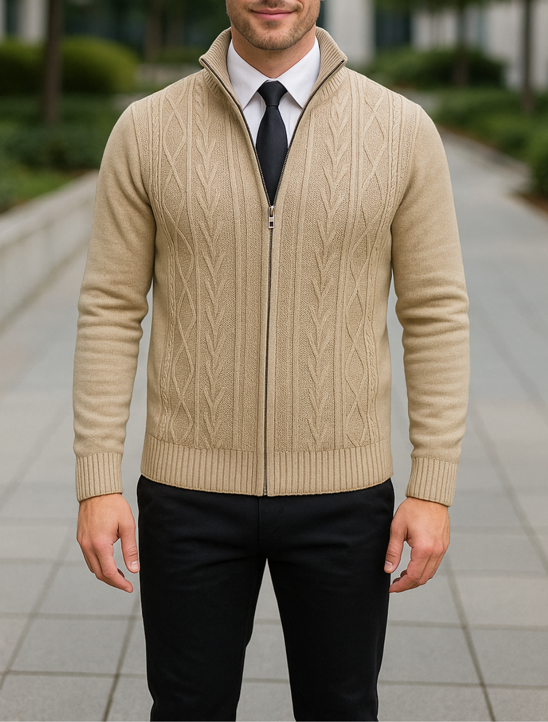 Heren Cashmere Gebreide Trui Jas, Warme Gewatteerde Casual Rits Vest Jas Voor De Winter | VIQA VIQA© NEDERLAND