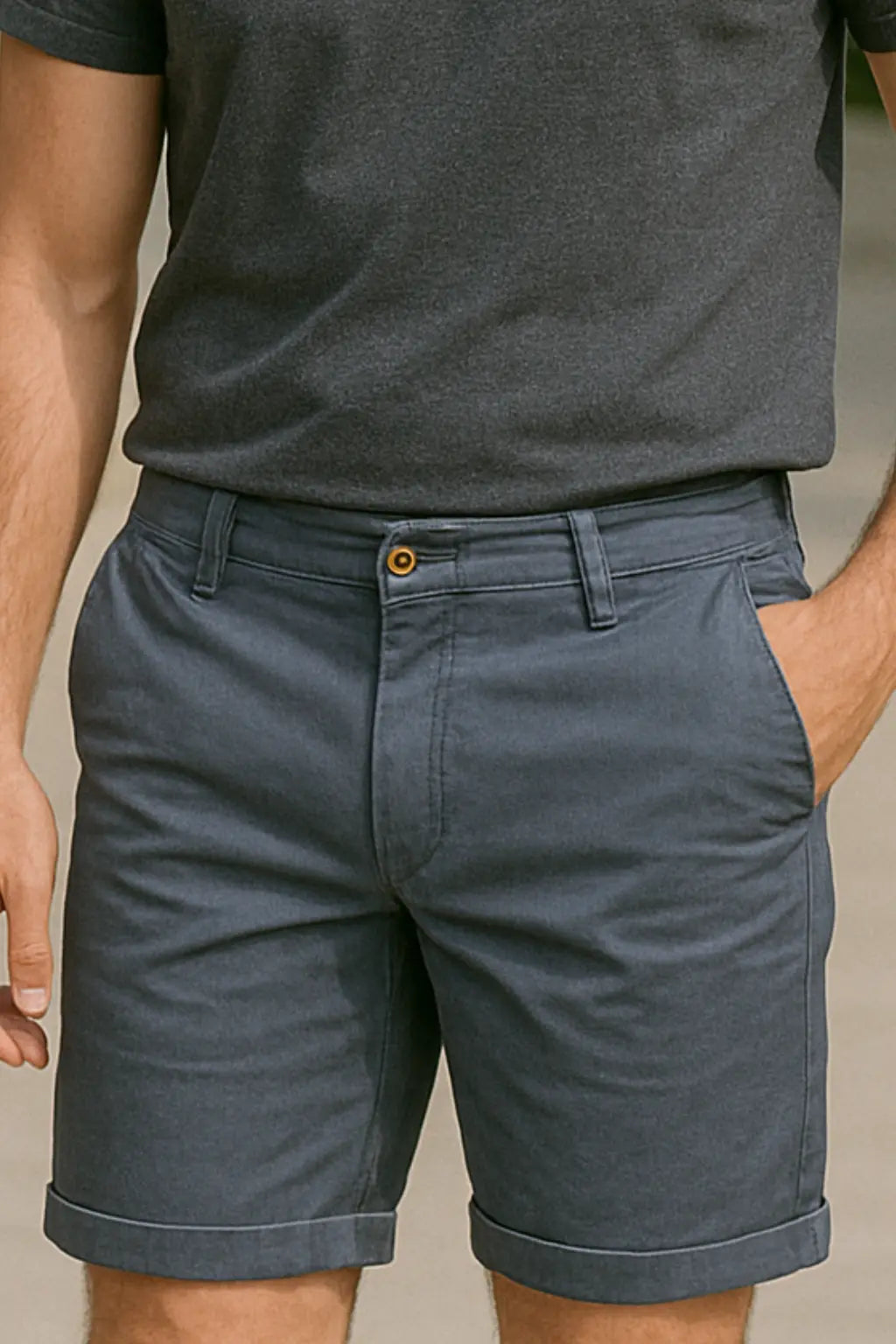 Heren Katoenen Shorts, Elastische Taille Korte Broek, Casual Hoge Kwaliteit Zomer Kleding | VIQA VIQA© NEDERLANDGrijs / 2XL