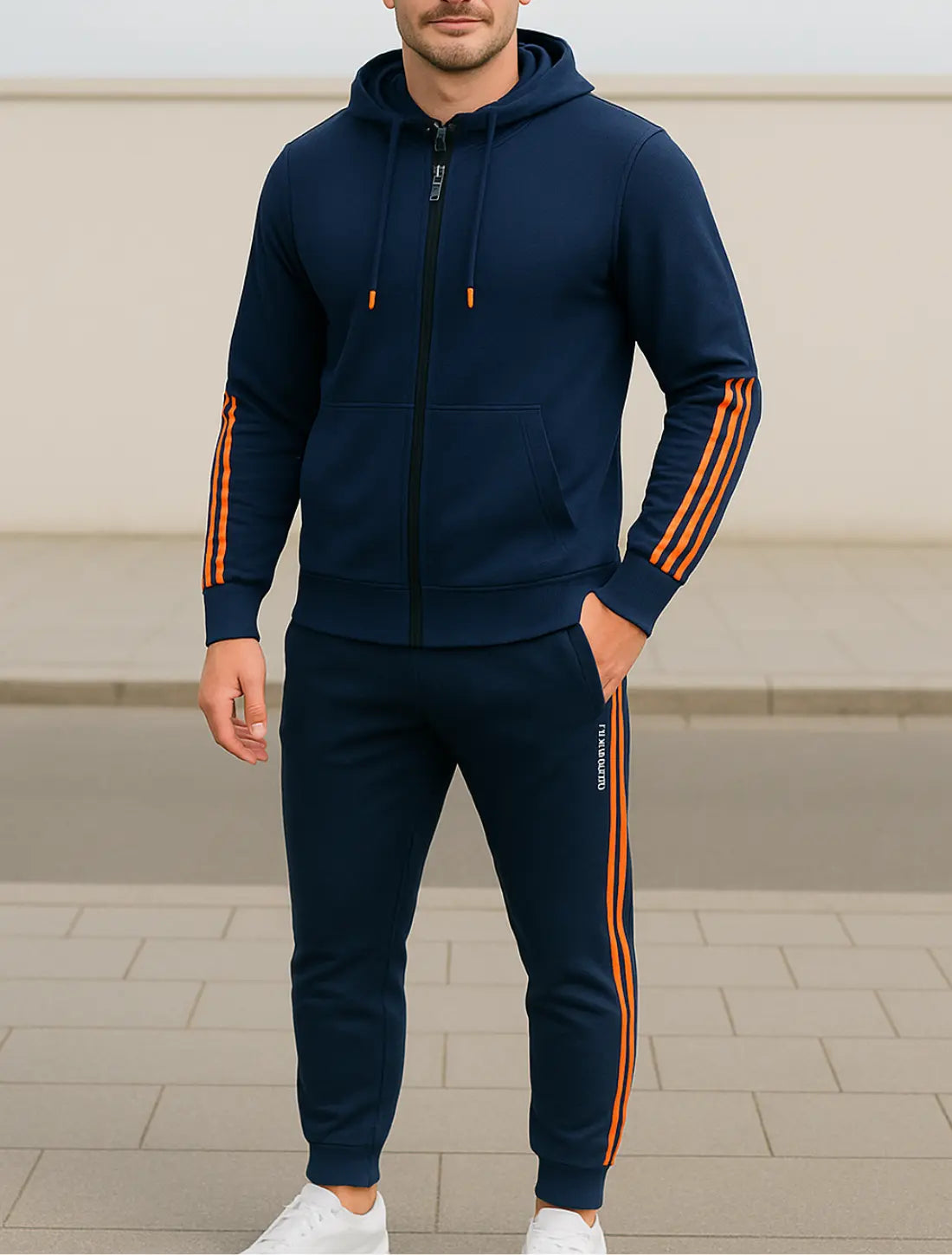 Heren Trainingspak Set, Sweatshirt Met Capuchon En Lange Mouwen En Joggingbroek, Casual Outdoor Fitnesskleding | VIQA VIQA© NEDERLANDBlauw / 2XL