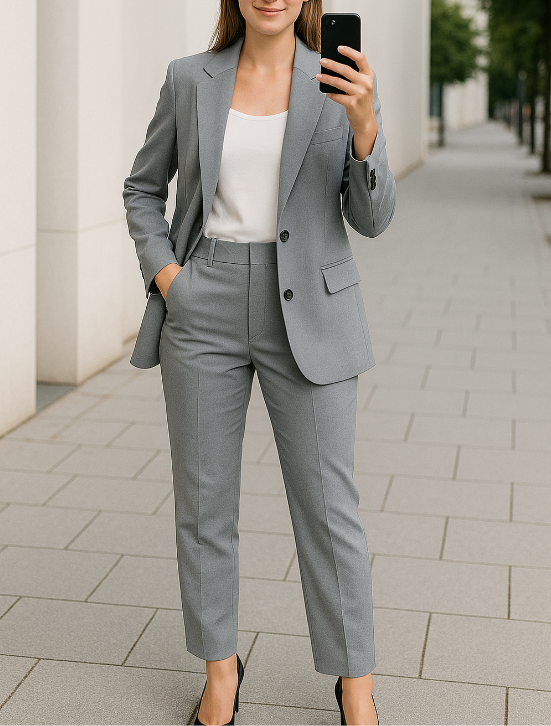 Slim Pasvorm Vestpak Voor Dames, Elegante Effen Kleur Temperament Kantooroutfit | VIQA VIQA© NEDERLAND