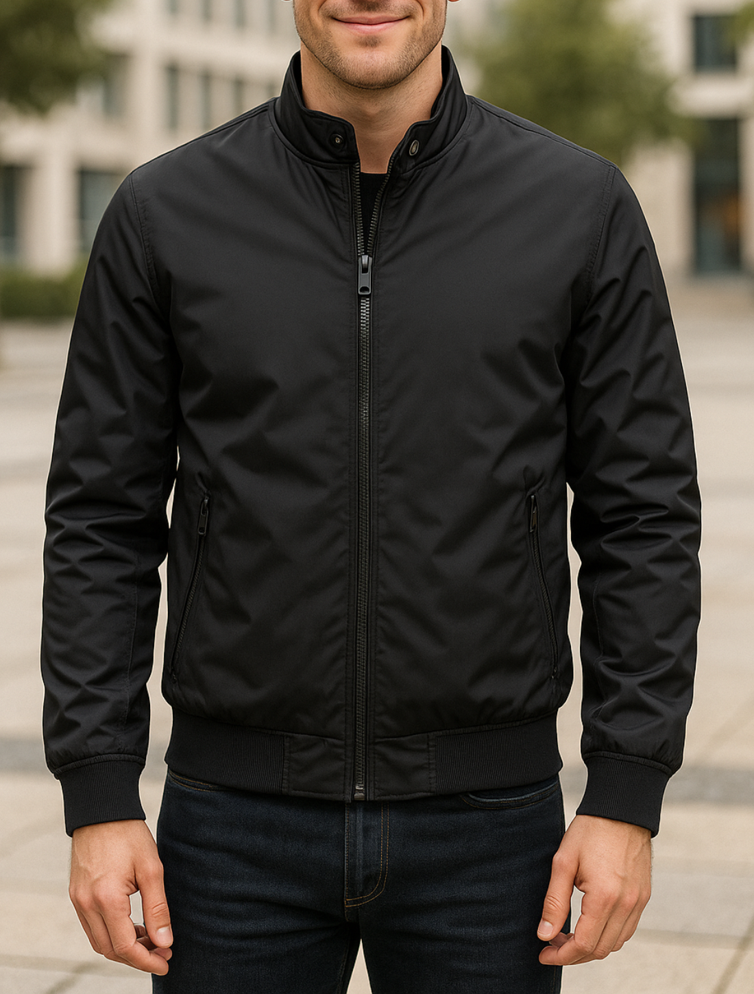 Effen Bomberjack Voor Heren, Casual Herfstjas Met Opstaande Kraag En Slanke Pasvorm | VIQA VIQA© NEDERLAND