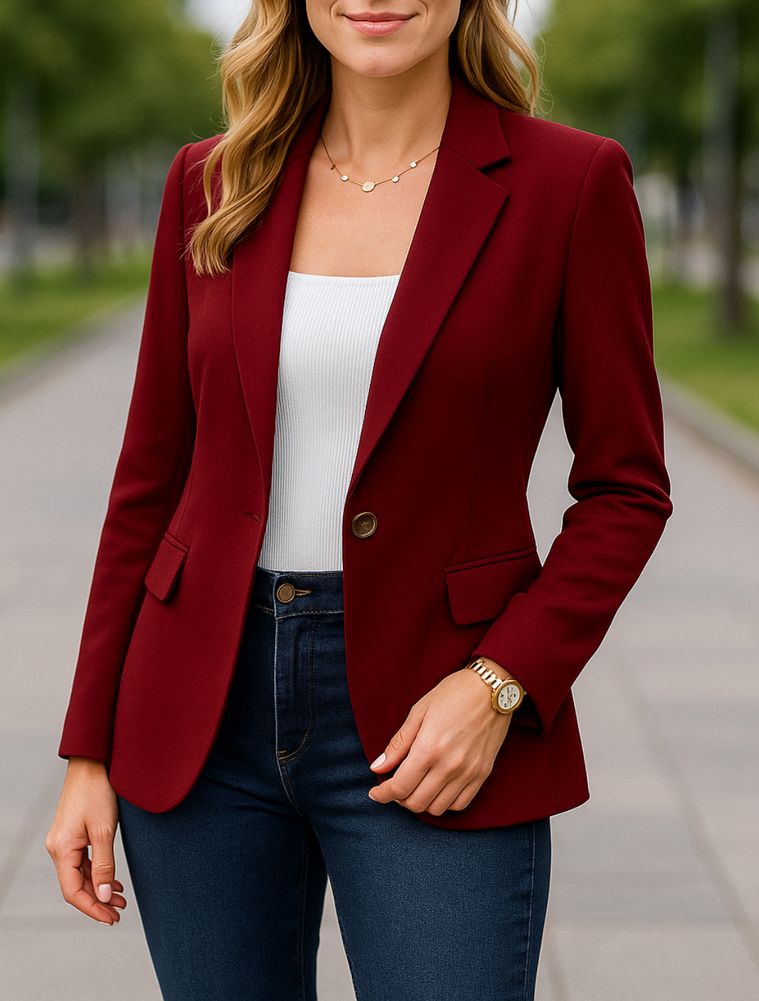 Blazerjas Voor Dames, Elegante Zakelijke Jas Met Lange Mouwen En Revers, Casual Losse Bovenkleding | VIQA VIQA© NEDERLAND