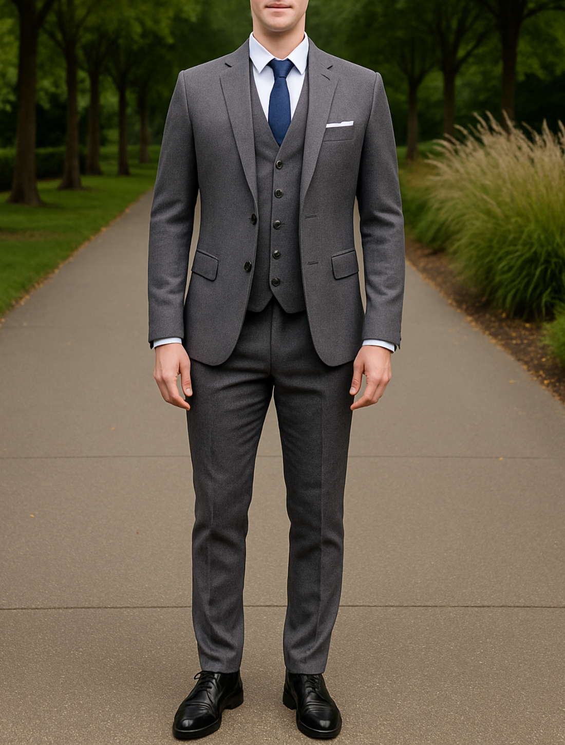 3-Delig Trouwpak Voor Heren, Slim Pasvorm Bruidegom Smoking Met Jasje, Broek En Vest, Op Maat Gemaakt Formeel Pak | VIQA VIQA© NEDERLAND