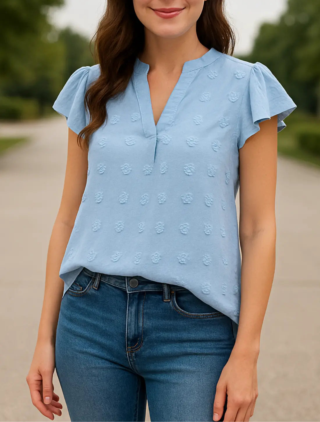 Dames Zomer Blouse, Effen Kleur Losse Pasvorm Shirt, Elegante Casual Top | VIQA VIQA© NEDERLANDBlauw / 2XL