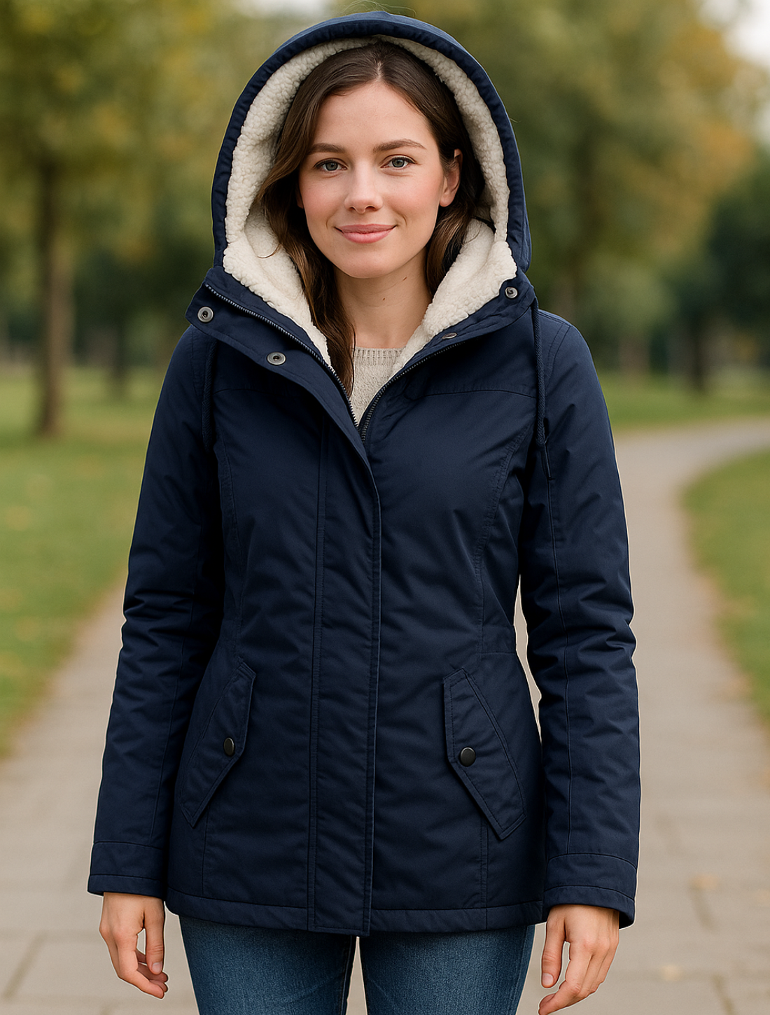 Damesjas Met Capuchon En Fleecevoering, Dikke Warme Halflange Winterjas | VIQA VIQA© NEDERLAND