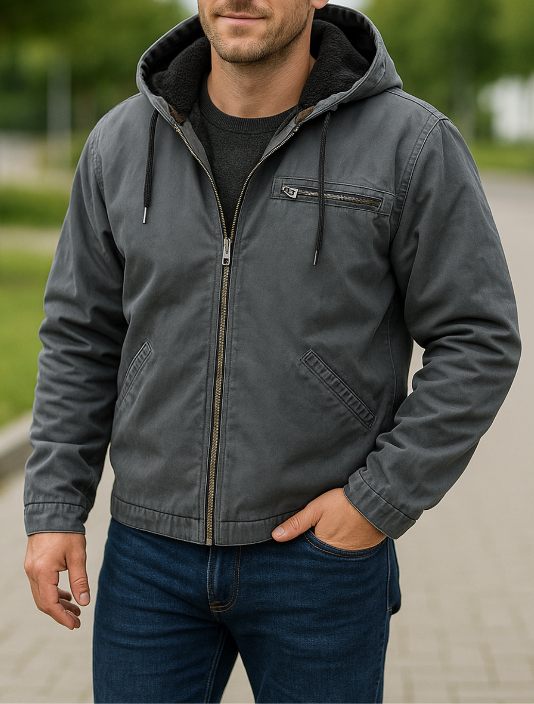 Winterjas Met Capuchon Voor Heren, Warm Jasje Met Voering Van Pluche En Meerdere Zakken | VIQA VIQA© NEDERLAND