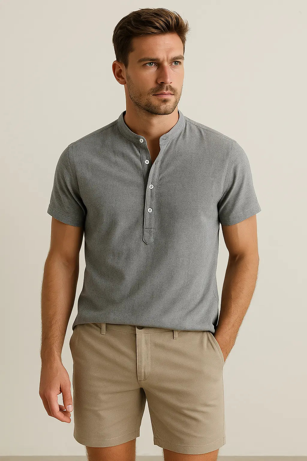 Randy Heren Comfortabel Zomer Overhemd VIQA© NEDERLANDGrijs-2XL