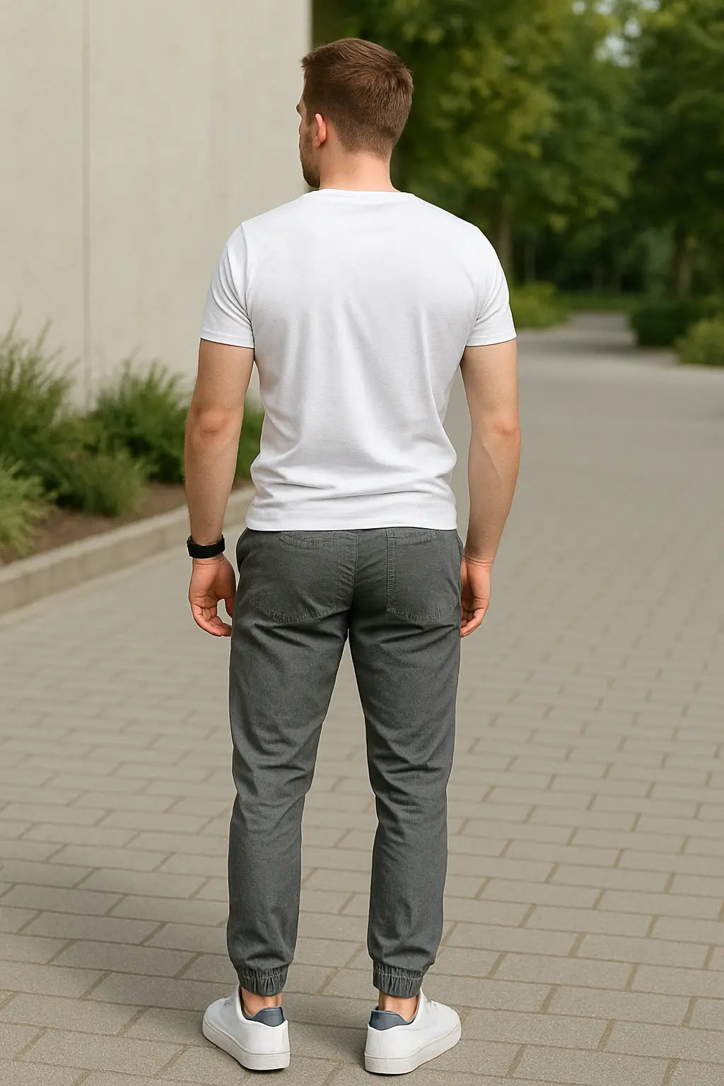 Heren Slim Pasvorm Werkbroek, Casual Broek Met Manchetten, Trendy Streetwear | VIQA VIQA© NEDERLAND