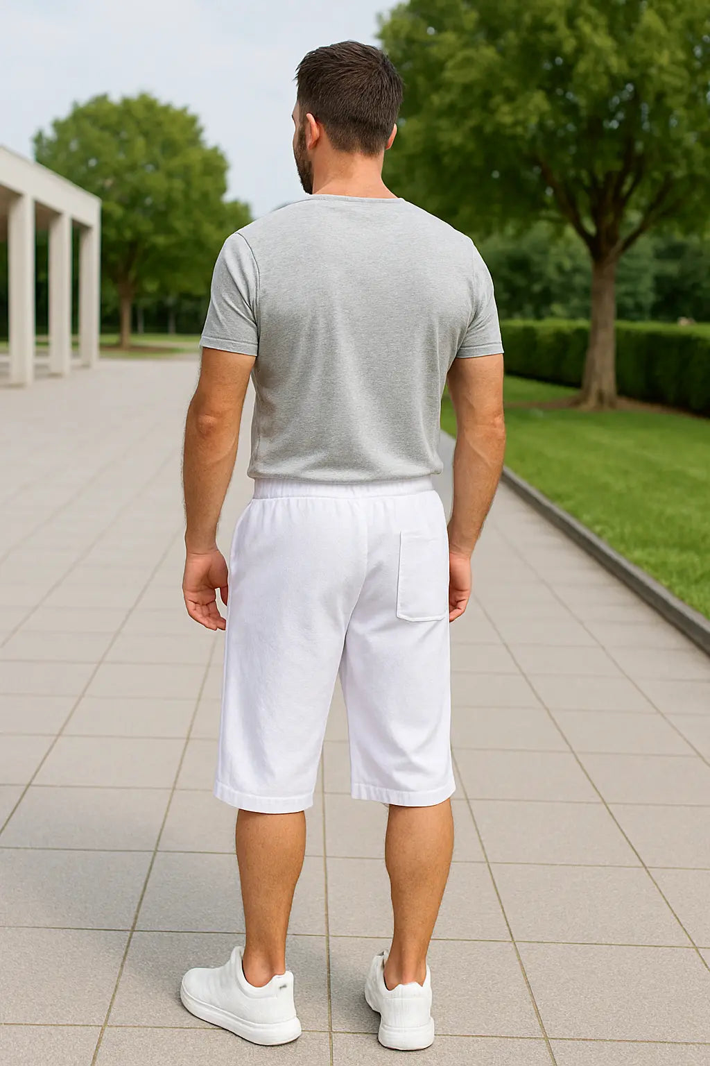 Heren Zomer Vrijetijdsshorts, Katoen Gemengd 3/4 Lengte Los Pasvorm Met Zakken En Koord | VIQA VIQA© NEDERLAND