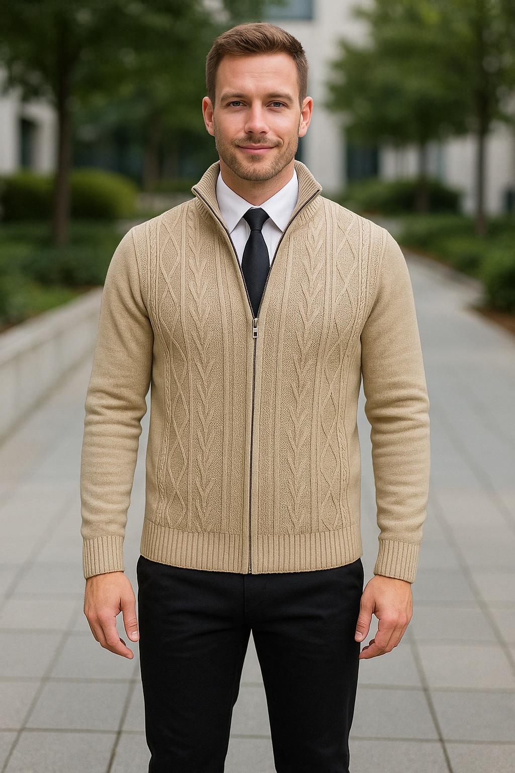 Heren Cashmere Gebreide Trui Jas, Warme Gewatteerde Casual Rits Vest Jas Voor De Winter | VIQA VIQA© NEDERLAND