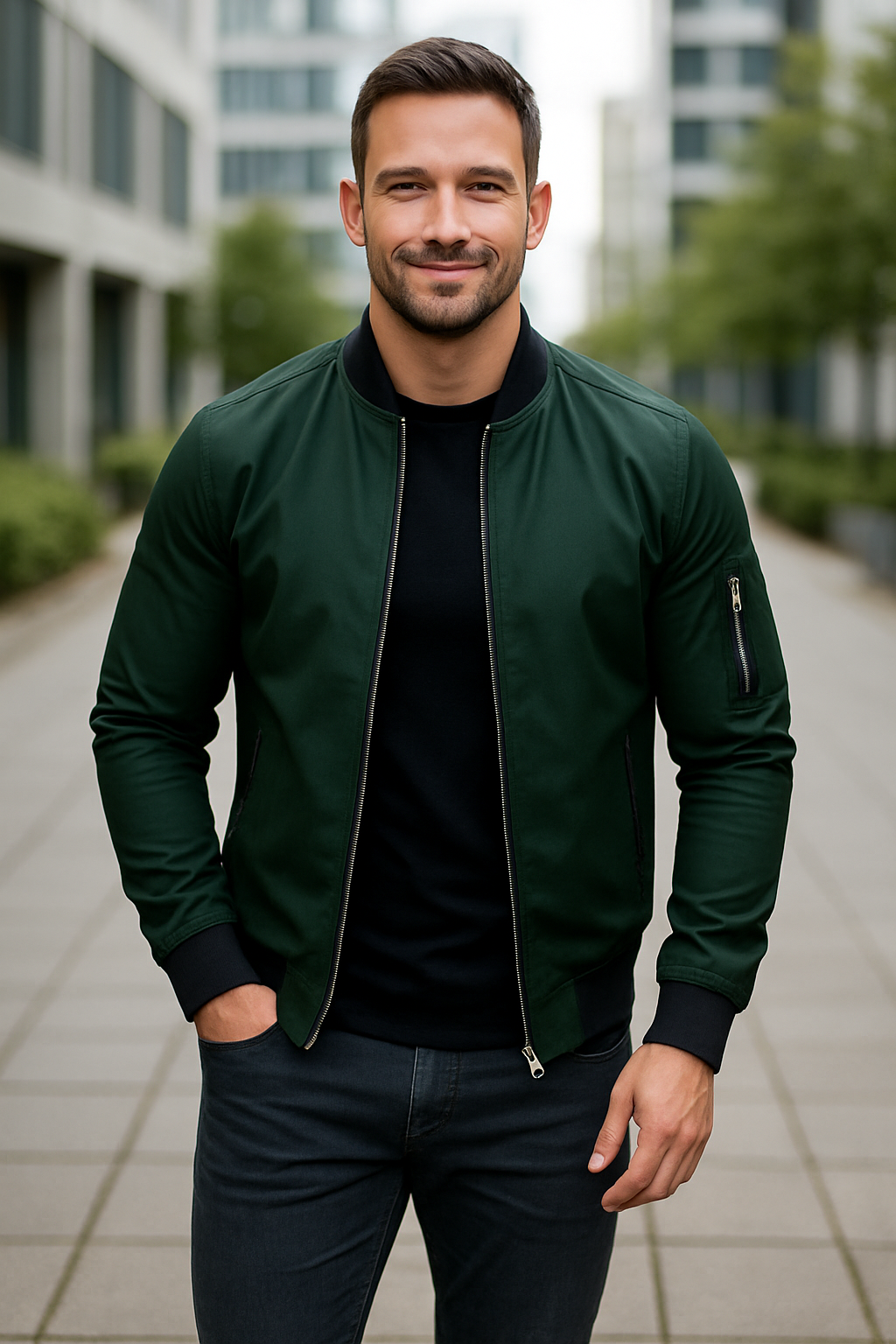 Bomberjack Voor Heren, Effen Jas Met Rits, Casual Zakelijke Streetwear Windjack | VIQA VIQA© NEDERLAND