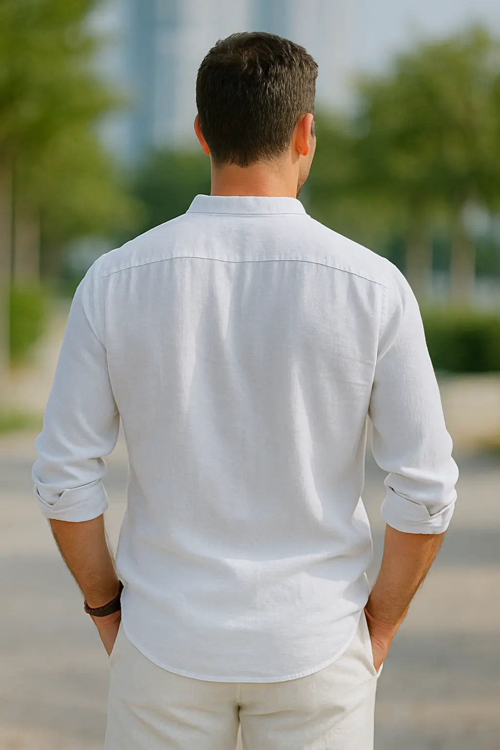 Heren Linnen Shirt Met Lange Mouwen, Ademende Casual Katoen Mix Effen Kleur Top | VIQA VIQA© NEDERLAND