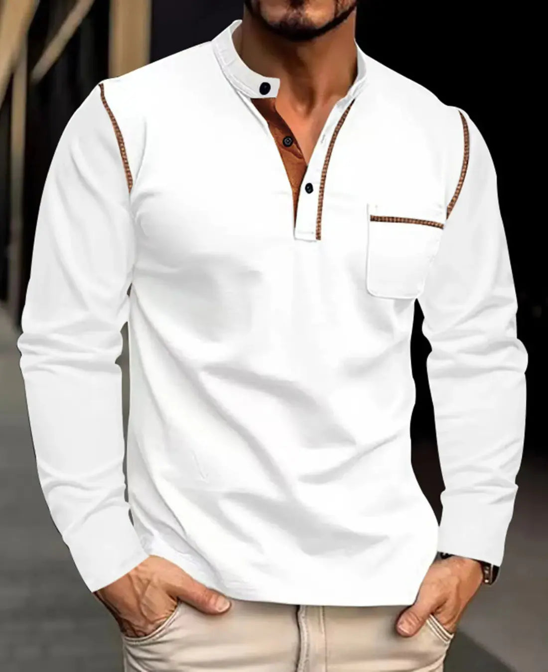 Heren Casual Ademend Linnen Poloshirt VIQA© NEDERLANDWit-2XL