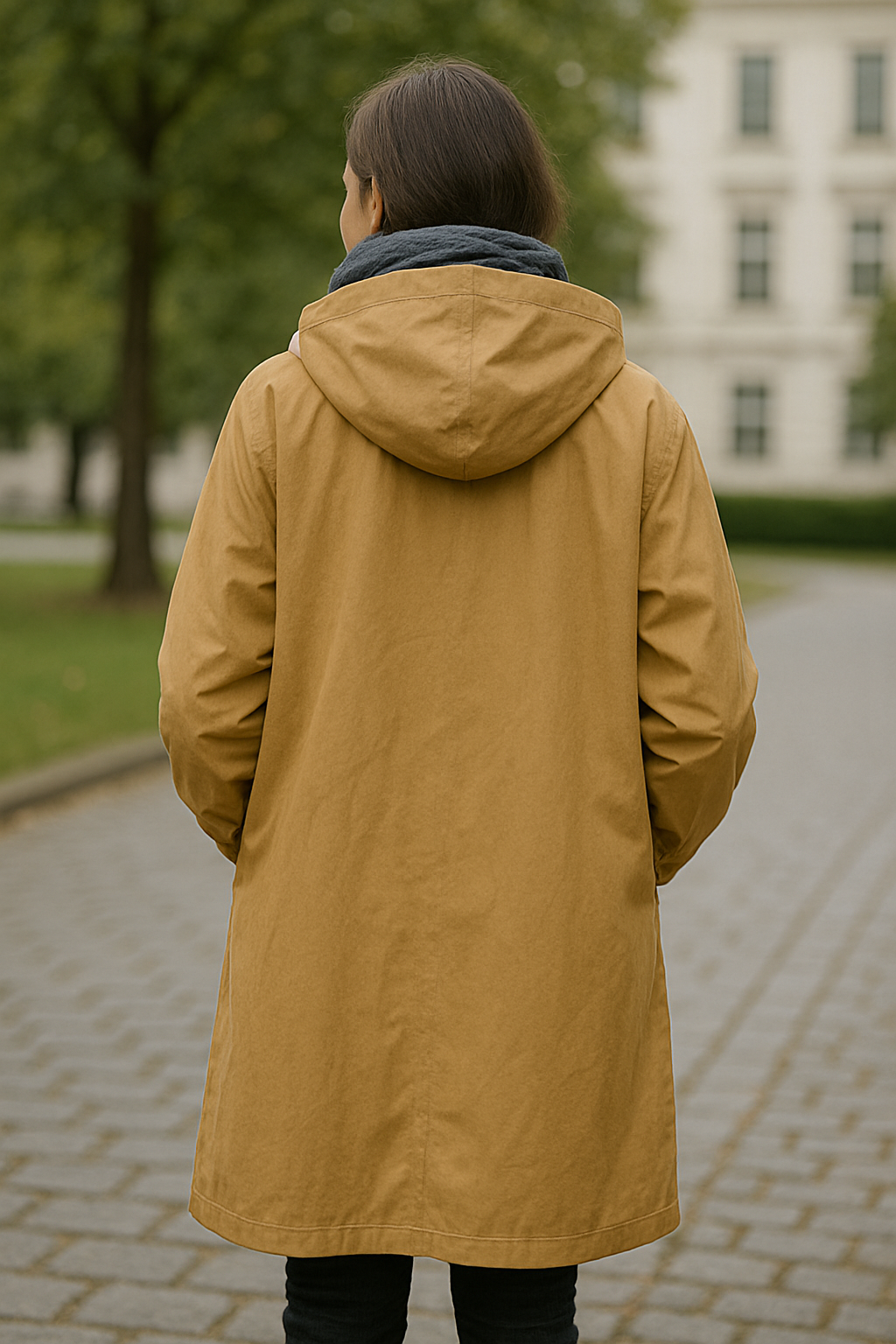 Lange Trenchcoat Voor Dames, Effen Gekleurde Windjack Met Capuchon, Elegante Losse Regenjas VIQA VIQA© NEDERLAND