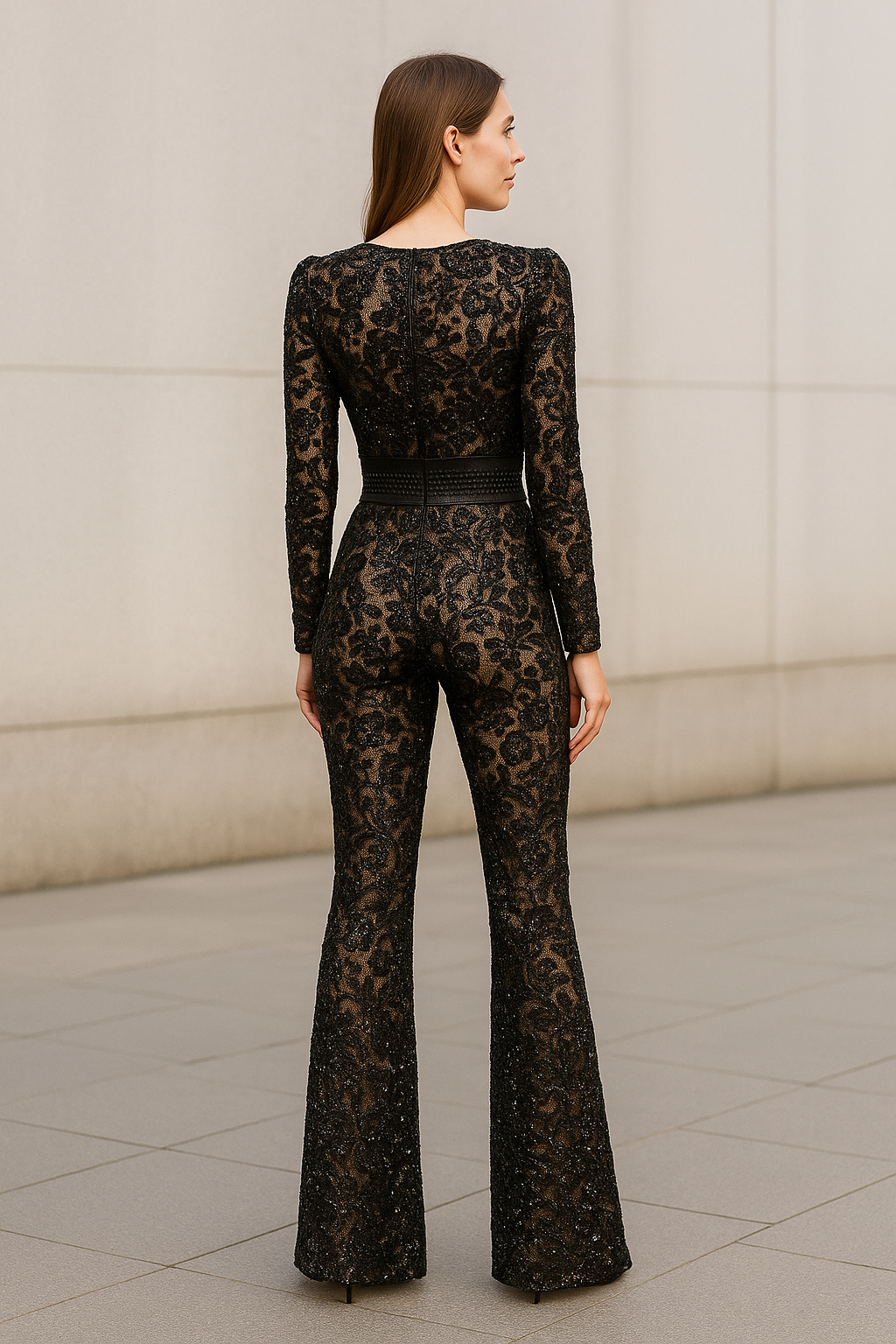 Sexy Kanten Bodycon Jumpsuit Voor Dames, Bloemenborduursel Lange Mouwen Rompertje, Winter Herfst Slim Pasvorm | VIQA VIQA© NEDERLAND