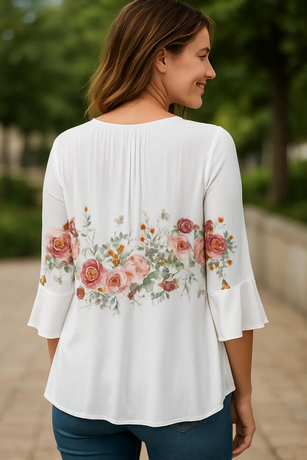 Dames Bloemen V-Hals Blouse, Korte Mouw Knoopdetail Zomer T-Shirt | VIQA VIQA© NEDERLAND