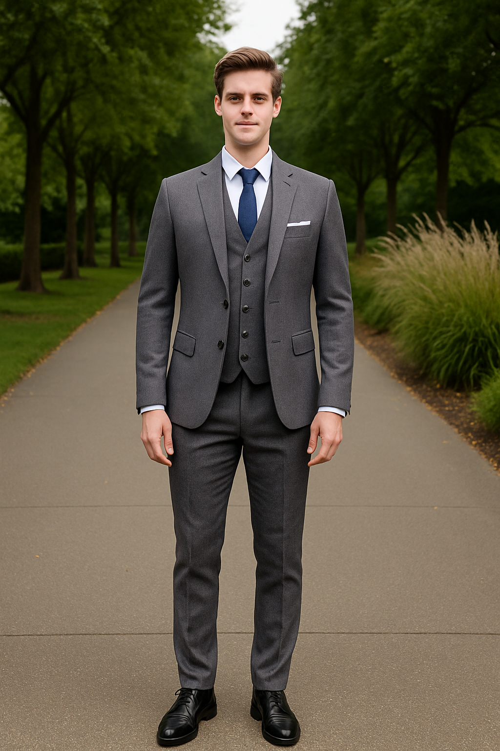 3-Delig Trouwpak Voor Heren, Slim Pasvorm Bruidegom Smoking Met Jasje, Broek En Vest, Op Maat Gemaakt Formeel Pak | VIQA VIQA© NEDERLAND