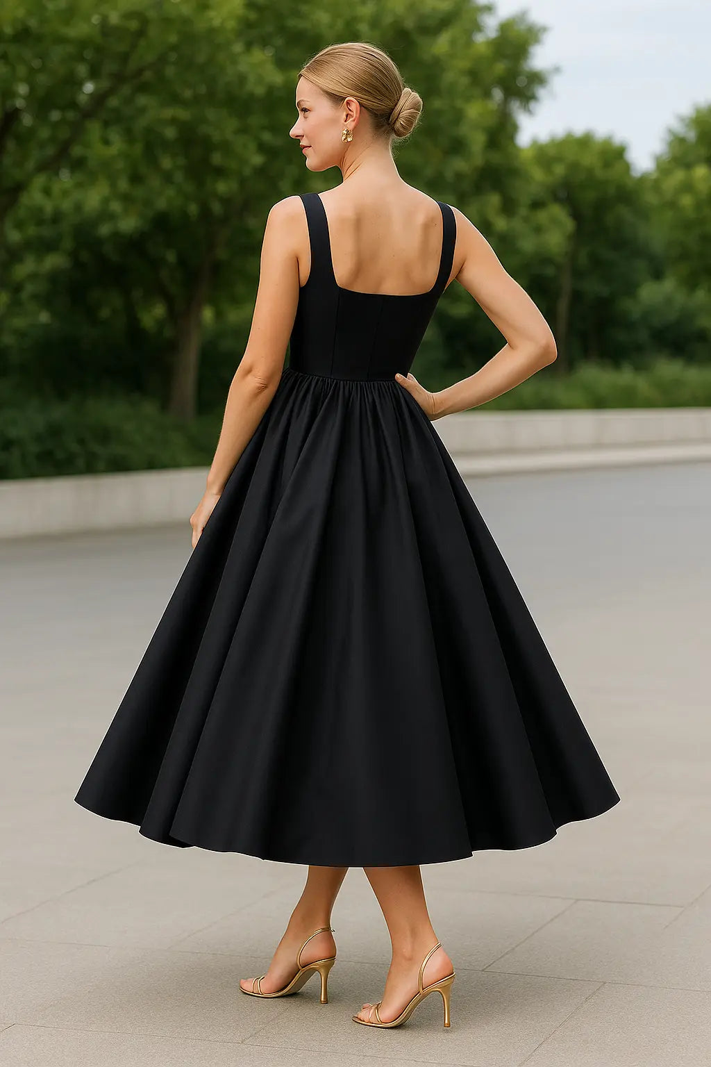 Dames Cocktail Jurk, Elegante Off-Shouder Vierkante Hals Hoge Taille Grote Hem Feestjurk | VIQA VIQA© NEDERLAND