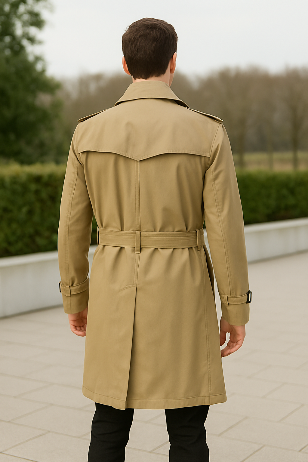 Heren Lange Trenchcoat, Klassieke Effen Kleur Windjack, Herfst Winter Streetwear | VIQA VIQA© NEDERLAND