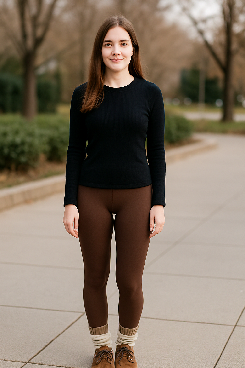 Dames Fleece Gevoerde Legging, Dikke Warme Haaienhuidmotief Konijnenfleece Herfst En Winter Casual Panty | VIQA VIQA© NEDERLAND