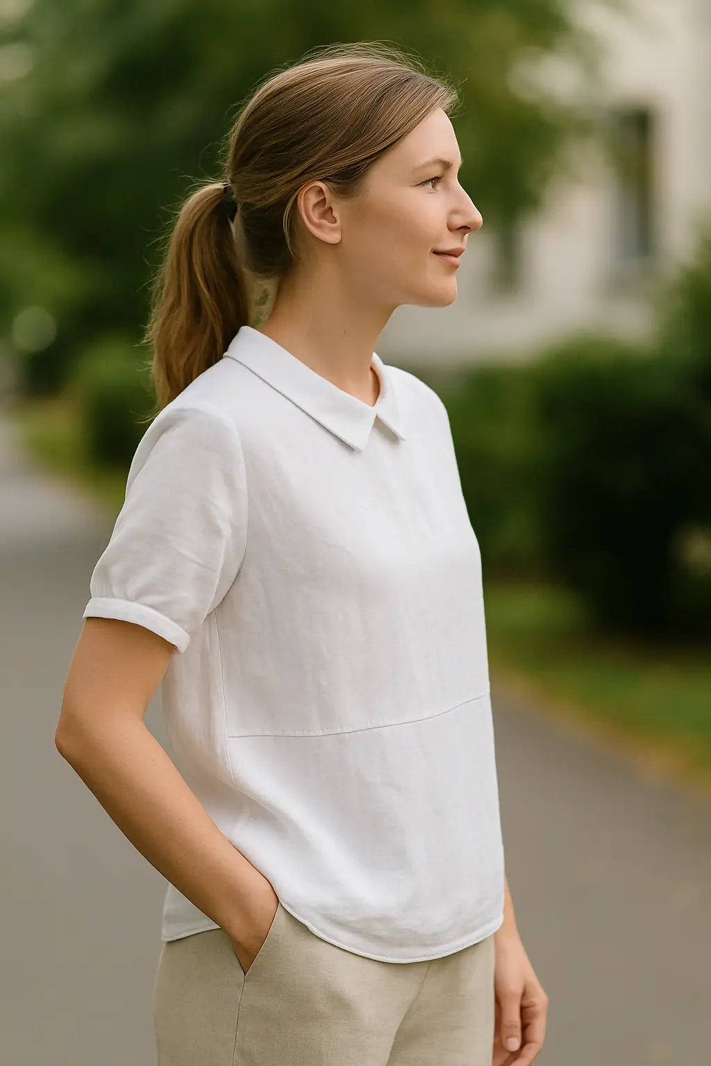 Dames Casual Blouse, Korte Mouwen Revers Pullover Shirt, Effen Kleur Top | VIQA VIQA© NEDERLAND