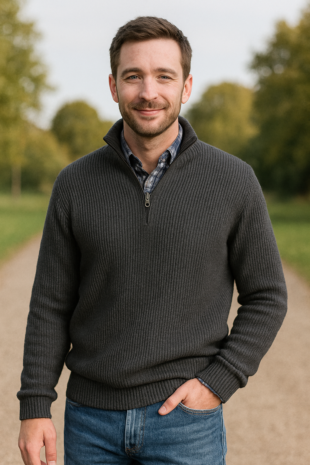 Luxe Heren Trui, Zakelijke Casual Ritssluiting Staande Kraag Top, Mode Losse Pasvorm | VIQA VIQA© NEDERLAND