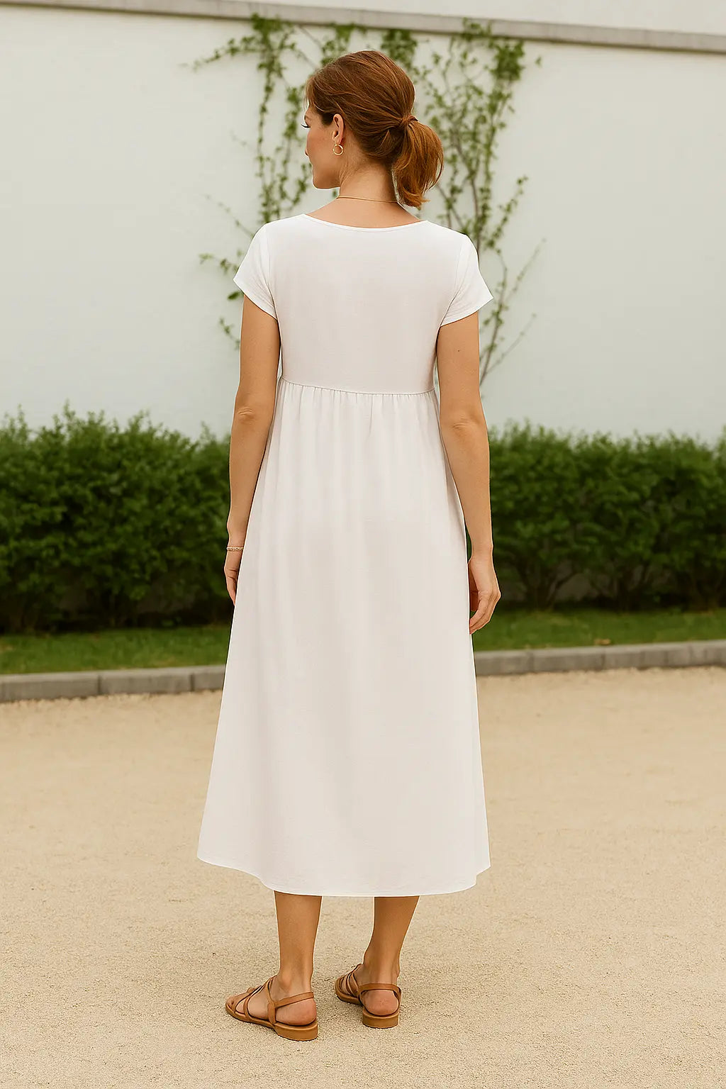 Dames Maxi Jurk, Elegante Korte Mouwen Zomer Lange Jurk Met Zakken | VIQA VIQA© NEDERLAND