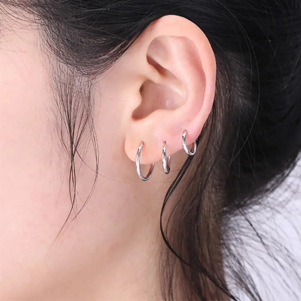 Unisex Roestvrij Stalen Hoepel Oorbel Studs VIQA© NEDERLANDZilver-20mm