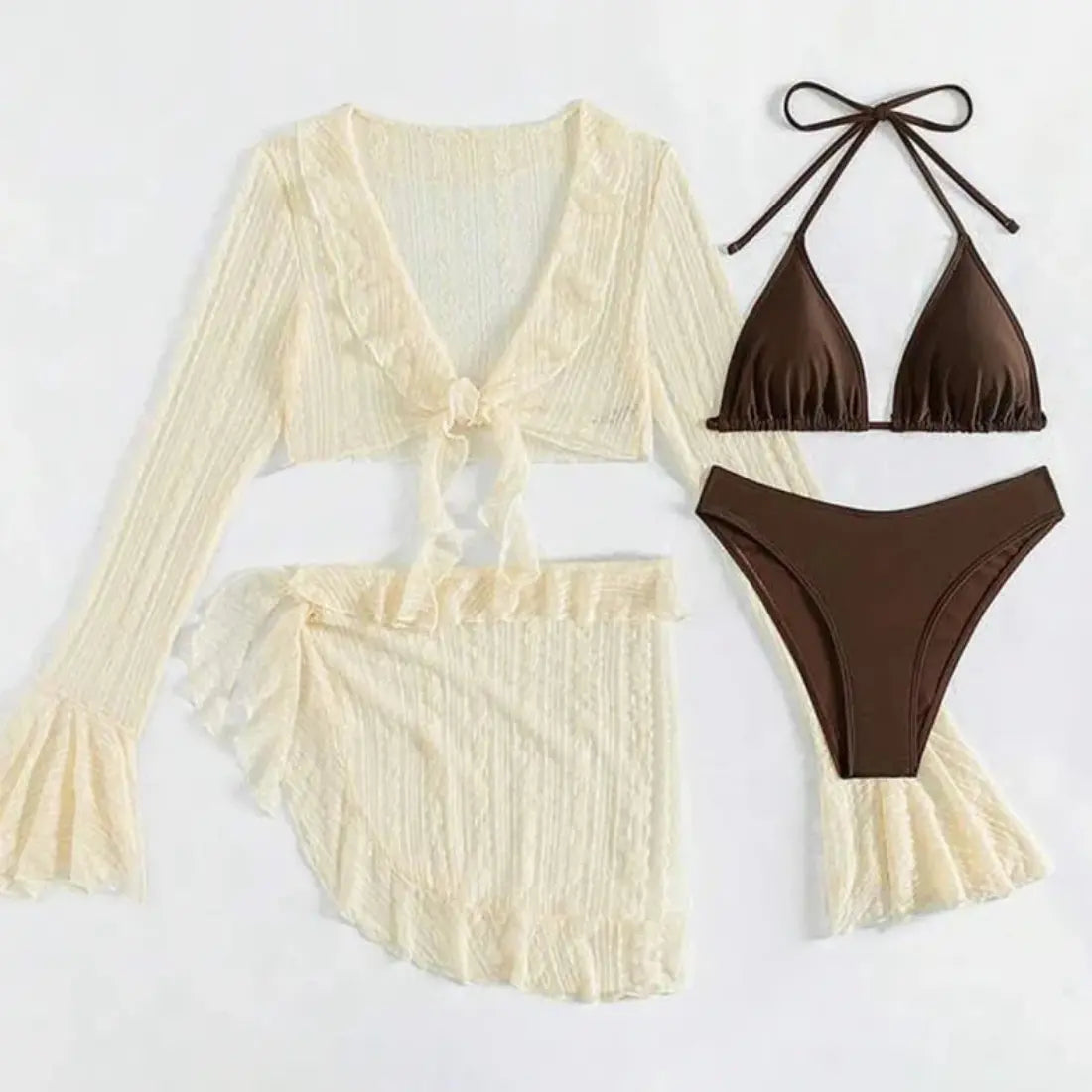 Dames 4-Delig Braziliaans Zomer Badpak, Sexy Strandzwemkleding Met Gewaad | VIQA VIQA© NEDERLAND