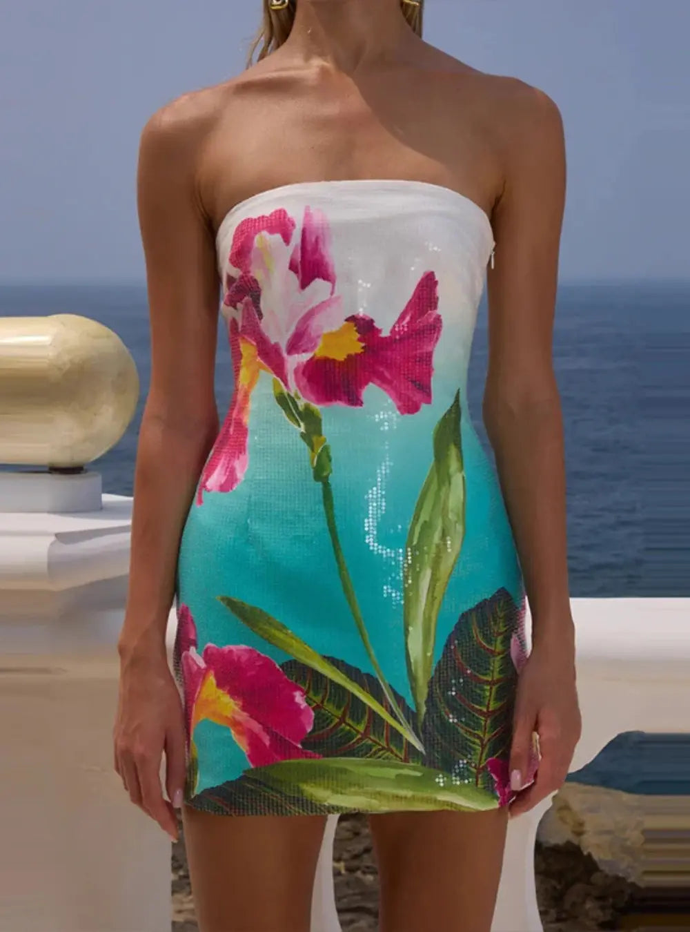 Irene Zomer Strapless Mini-Jurk VIQA© NEDERLANDGroen-XL