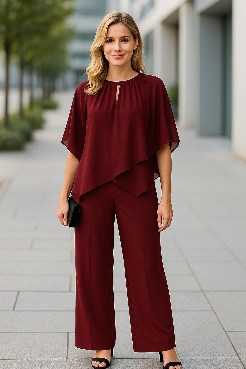 Dames Twee Stuk Outfit, Effen Kleur Los Batwing Shirt met Casual Onregelmatige Pasvorm Pak | VIQA VIQA© NEDERLAND