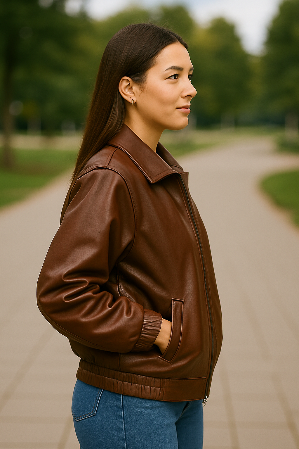 Dames PU-Leren Jas, Losvallende Jas Met Ritssluiting, Herfst En Winter Casual Mode Bovenkleding | VIQA VIQA© NEDERLAND