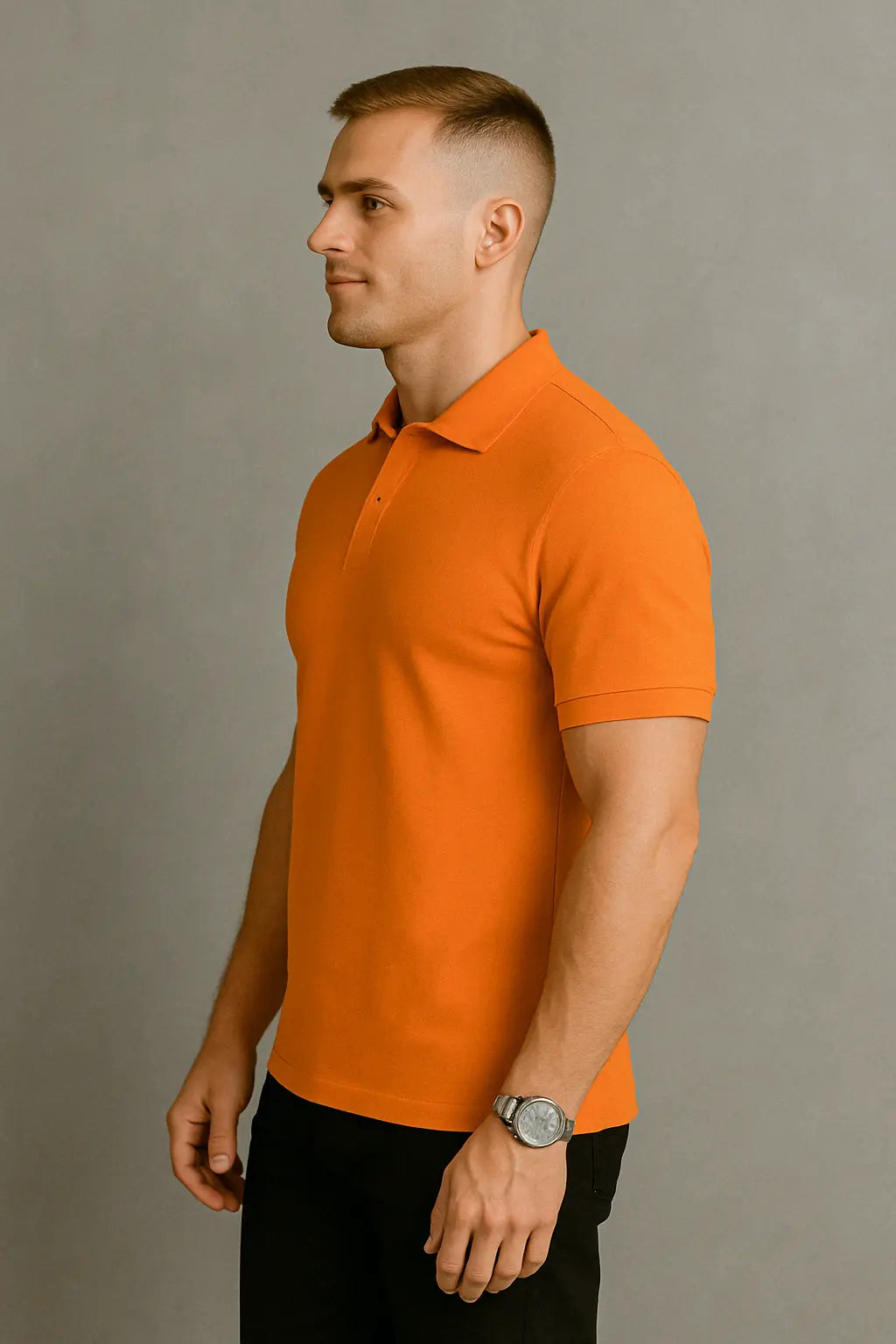 Isaac Oranje Heren Poloshirt Met Korte Mouwen VIQA© NEDERLAND