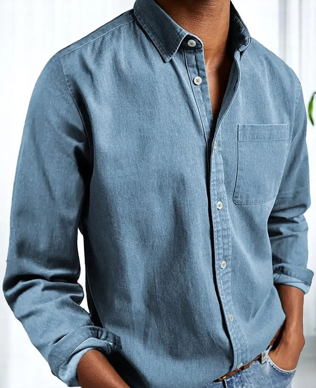 Heren Casual Linen Comfort Zomershirt Met Lange Mouwen VIQA© NEDERLANDBlauw-2XL