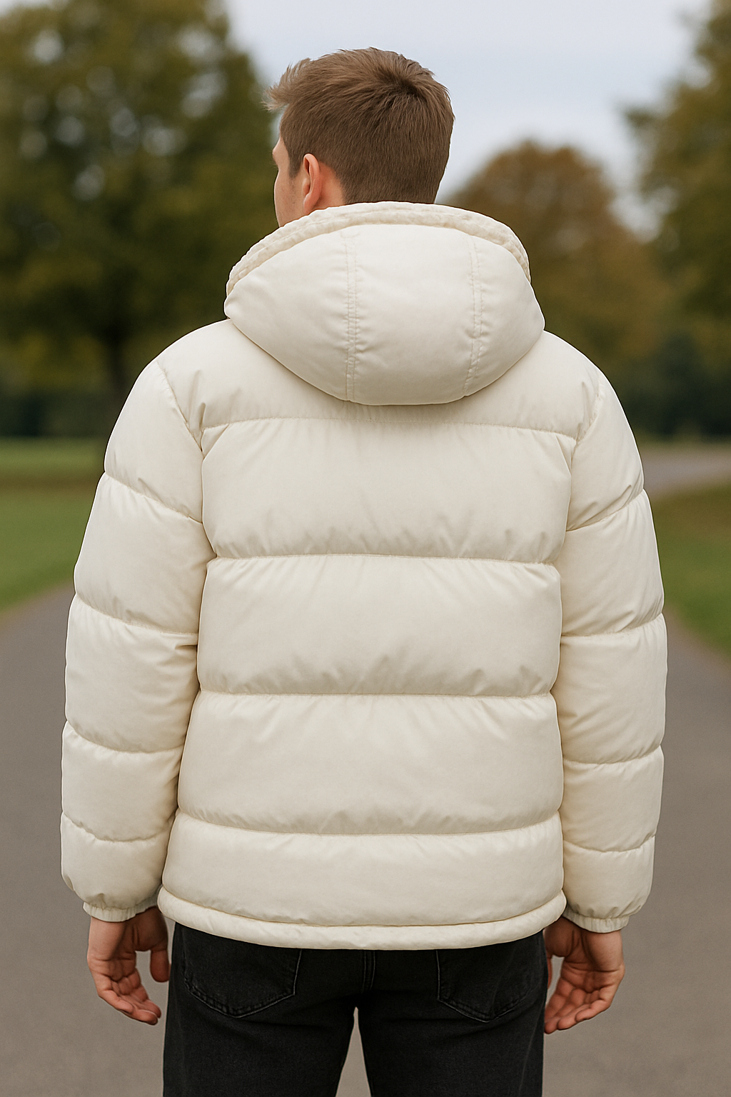 Katoenen gewatteerde herenjas met capuchon van lamswol, dik gevoerde winterjas, modieuze tweedelige stijl | VIQA VIQA© NEDERLAND