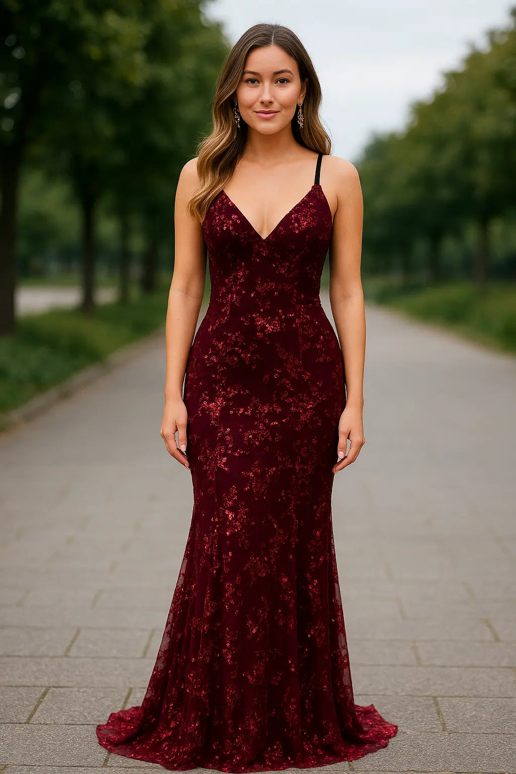 Dames Bodycon Maxi Jurk Met Lovertjes En Mazen, Sexy V-Hals Spaghettibandjes Rugloos Avondjurk | VIQA VIQA© NEDERLAND