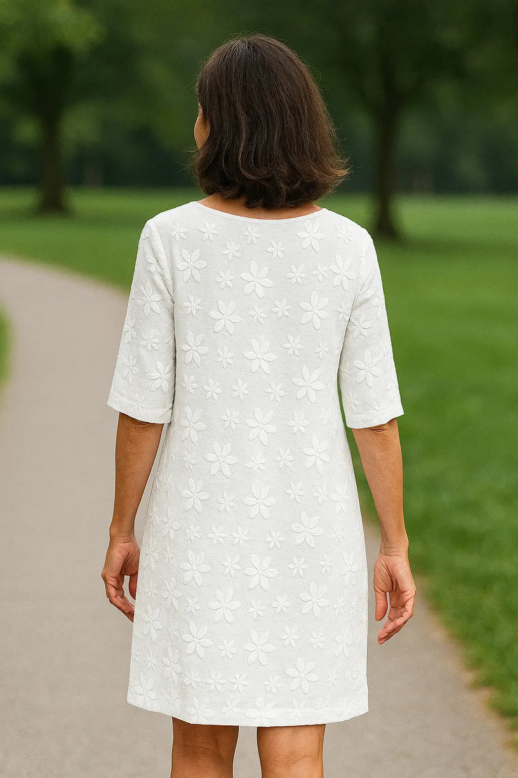 Dames Zomerjurk, Geborduurde Midi Met V-Hals En Halve Mouwen, Casual Losse Pasvorm Trui | VIQA VIQA© NEDERLAND