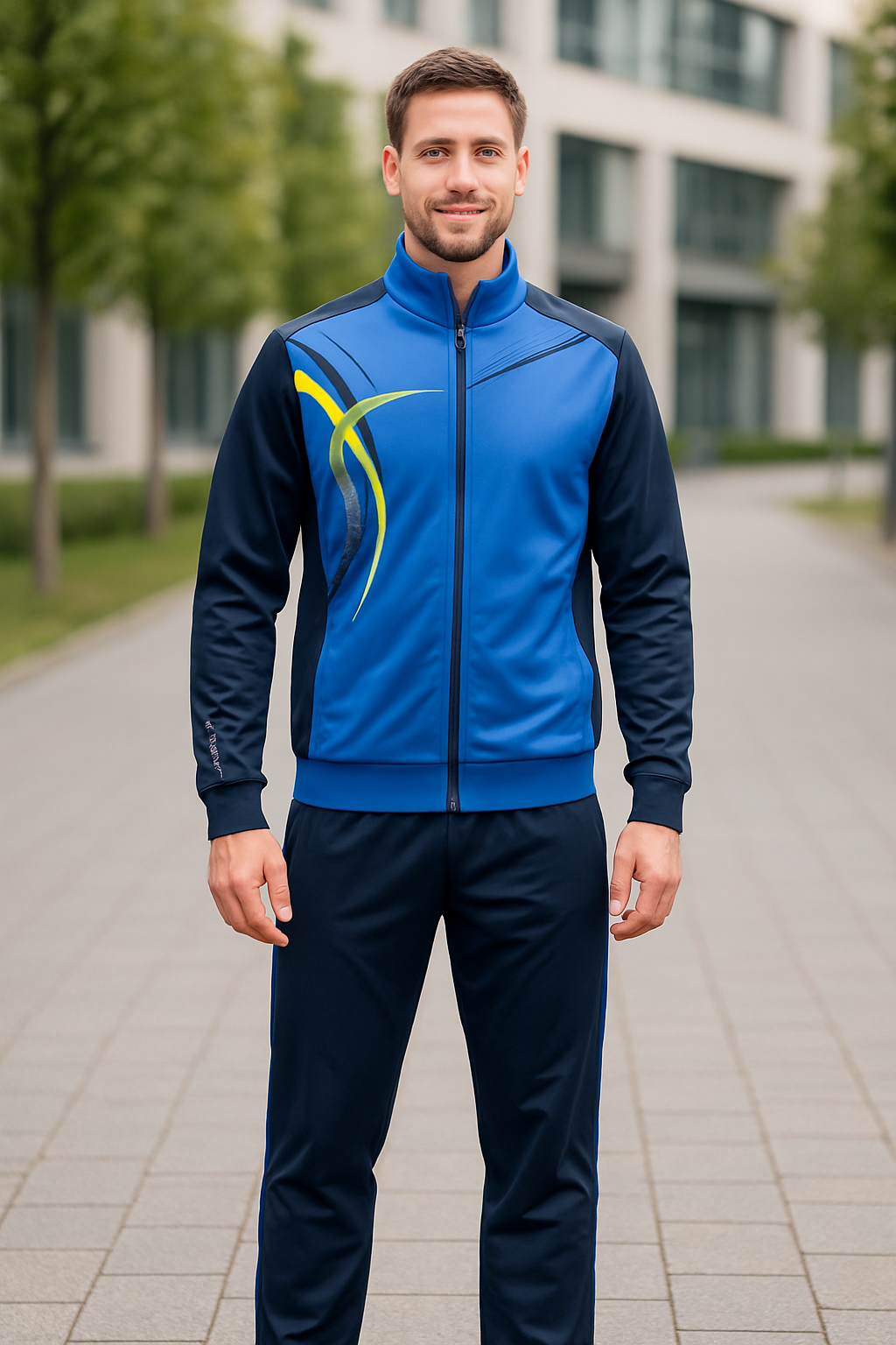 Heren Sportkleding Set, Twee-Delige Jas Met Rits En Broek, Casual Print Jogging Sport Outfit | VIQA VIQA© NEDERLAND
