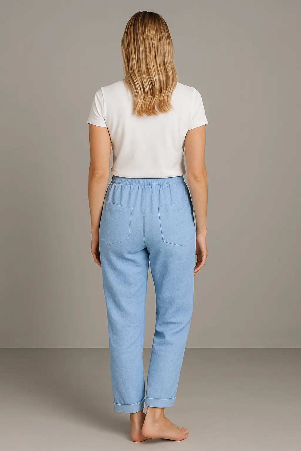 Eva Dames Zomer Linnen Ademend Comfort Broek VIQA© NEDERLAND