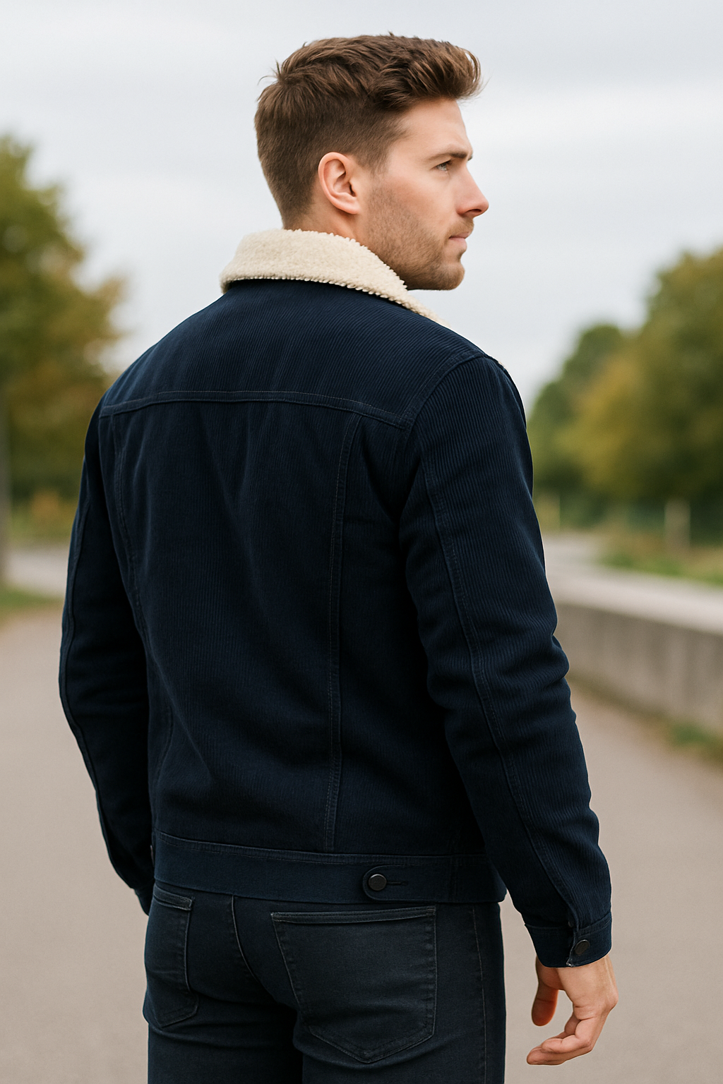 Heren Corduroy Jas, Sherpa Fleece Windjack, Dikke Warme Winterjas Met Meerdere Zakken | VIQA VIQA© NEDERLAND